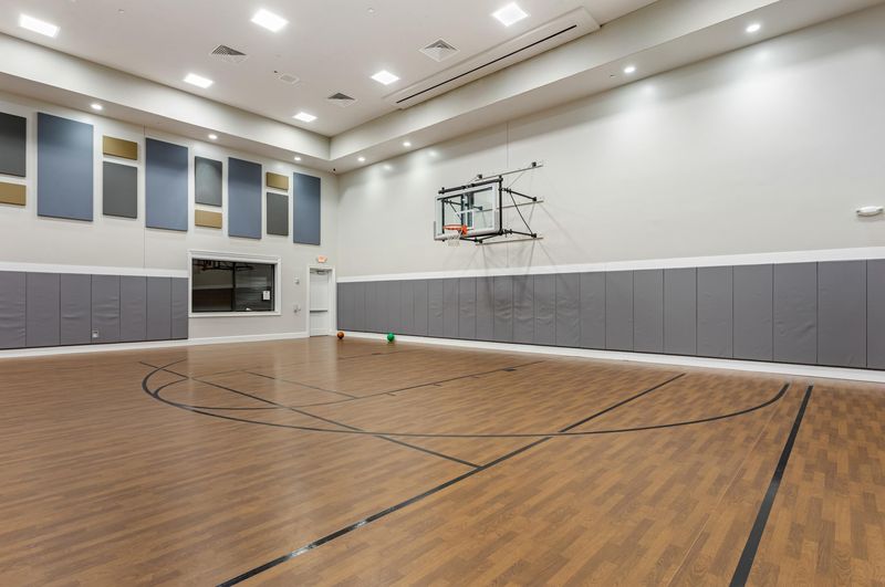 The indoor basketball court